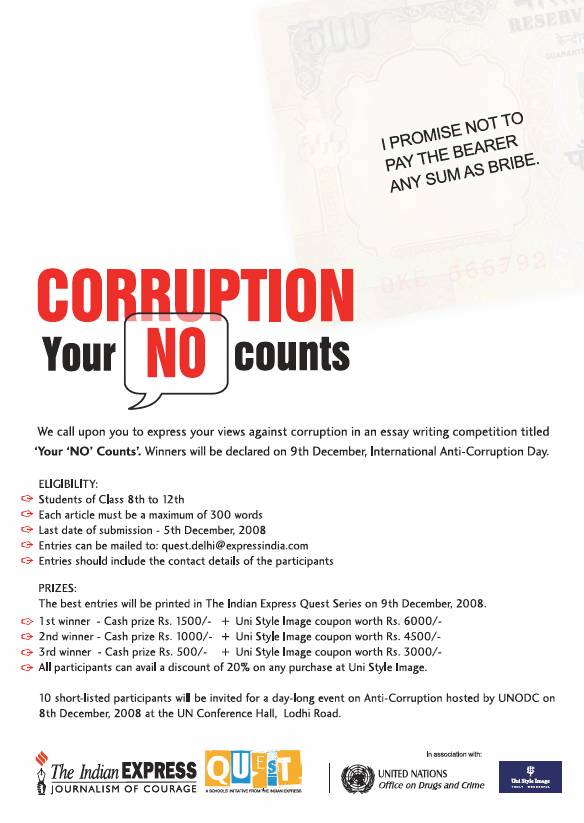 Proposal Essay Topic Detailed Essay On Corruption In English Creative Writing Short English Essays also High School Essay Format Write My Corruption Essays In English High School Essays Topics