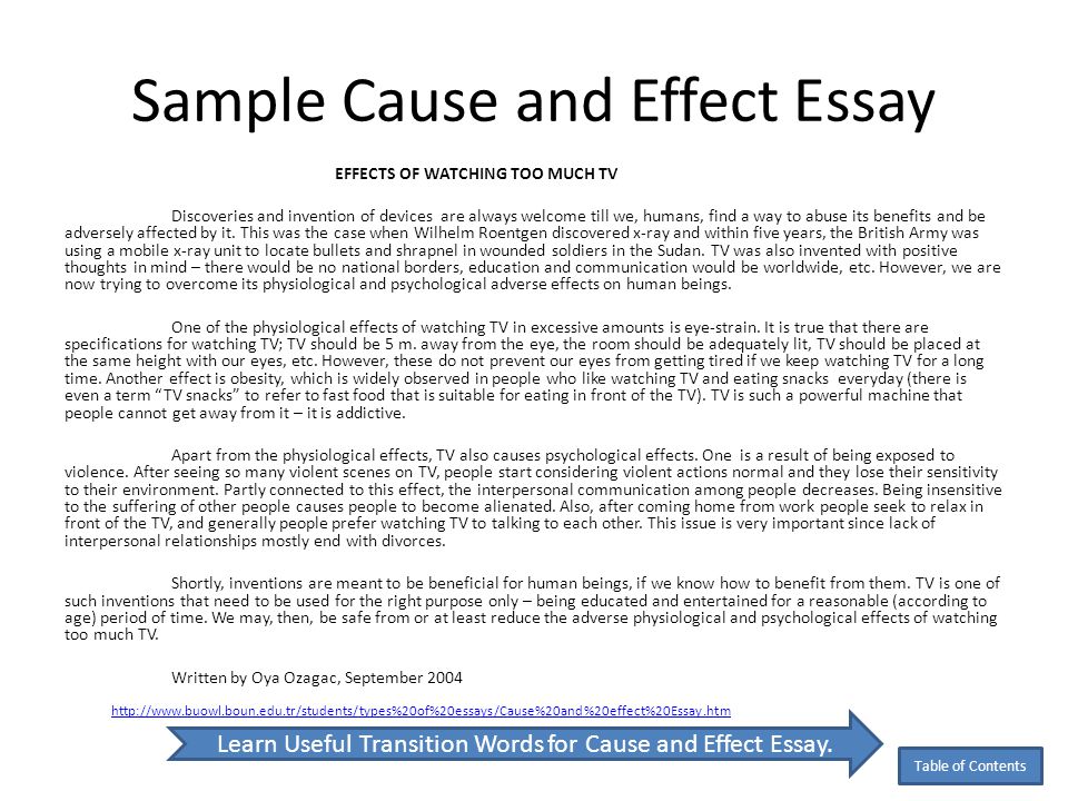 cause and effect essay about obesity