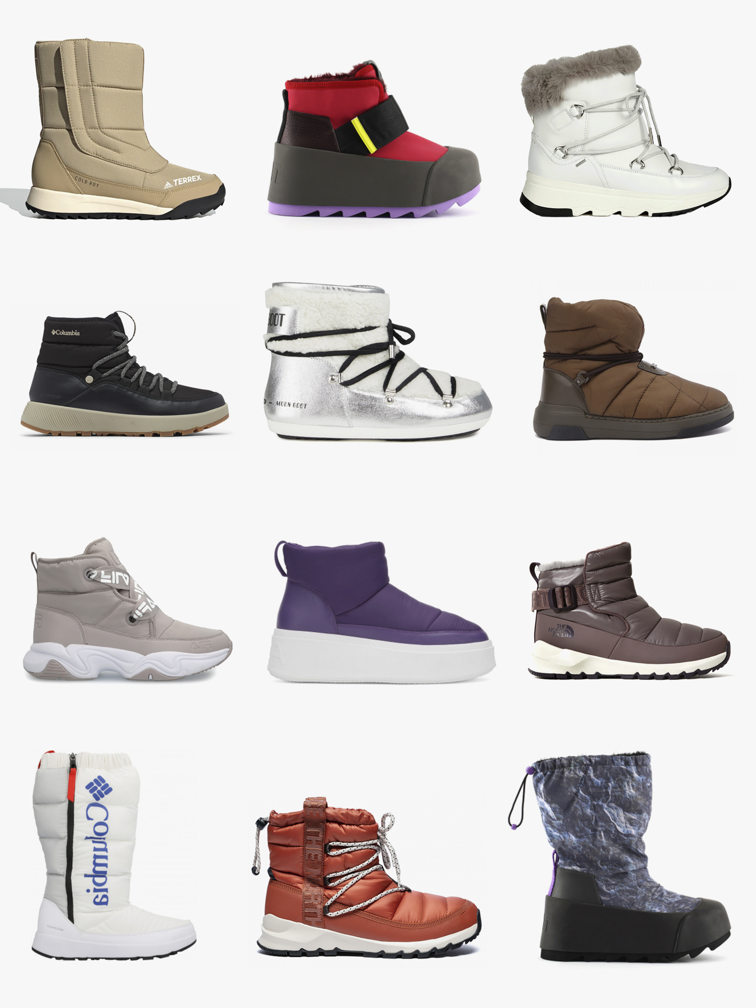 Дутые ботинки, или сноубутсы: Moon Boot, Adidas, Ash, The North Face,  Columbia, Geox, United Nude, Casadei, Fila - Афиша Daily