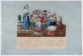 «Женский патриотический клуб» (1791) работы художника Жан-Батиста Лесера. С 1791 по 1793 год француженки собирались в подобных клубах, чтобы поддержать Республику и выступить за равные права для женщин. На картине женщины собирают пожертвования на общее дело. «Женский патриотический клуб» (1791) работы художника Жан-Батиста Лесера. С 1791 по 1793 год француженки собирались в подобных клубах, чтобы поддержать Республику и выступить за равные права для женщин. На картине женщины собирают пожертвования на общее дело.