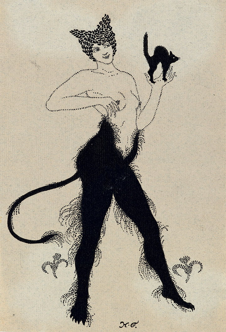 Николай Феофилактов. Дьявол. Рисунок для журнала «Золотое руно», 1907