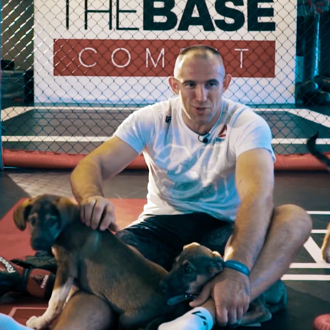 Боец UFC Алексей «Удав» Олейник отвечает на вопросы «Афиши Daily» в куча-мале из щенят