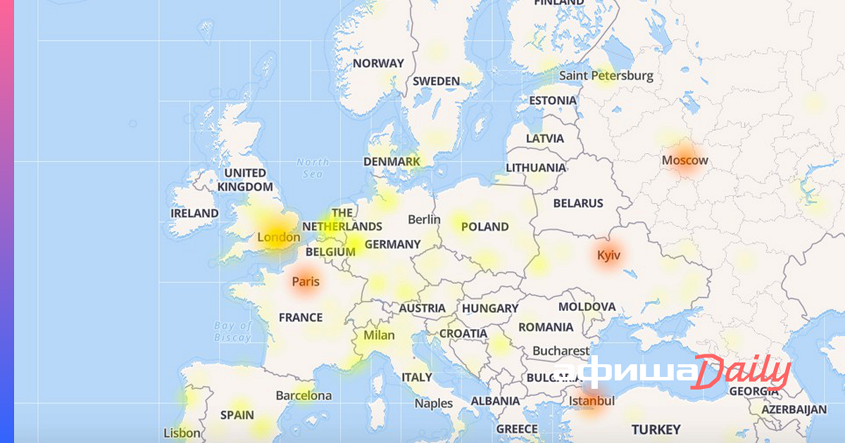 Карта сбоев инстаграм