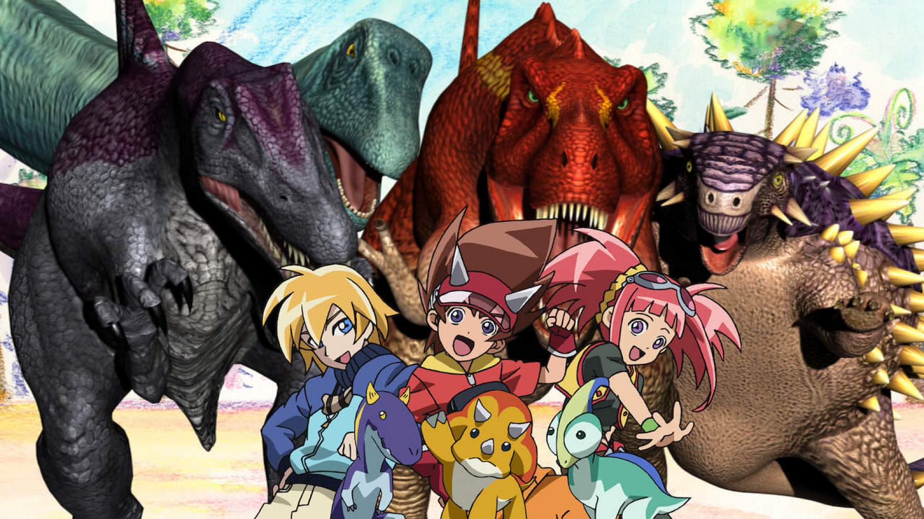 Гяру и динозавр. Dinosaur King мультсериал. Король динозавров аниме. Аниме Дино Кинг. Dinosaur King динозавры.