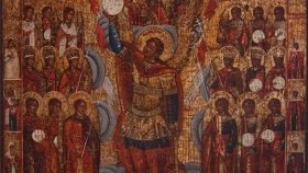 Явление святых и ангелов. Русская икона XIX века