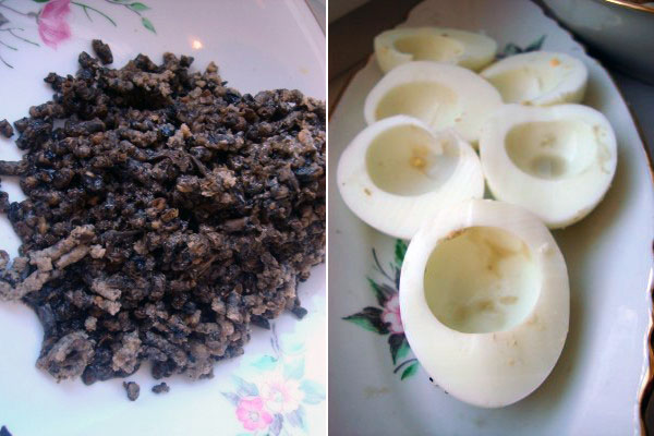 Яйца фаршированные сухими грибами рецепт с фото