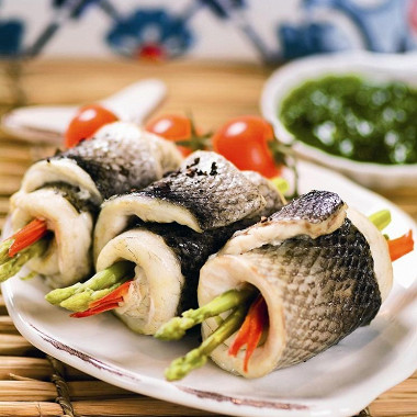 Рецепт Рулет из сибаса с овощами