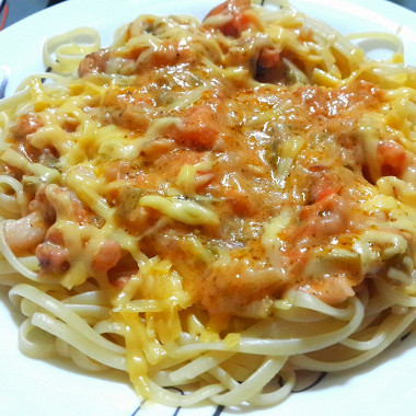 Рецепт Паста с морепродуктами в сливочном соусе