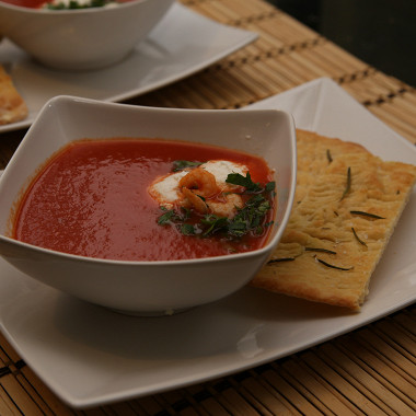 Рецепт Острый томатный суп с сыром рикотта