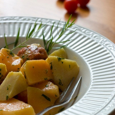 Рецепт Салат из тыквы, дыни, яблок и лимона