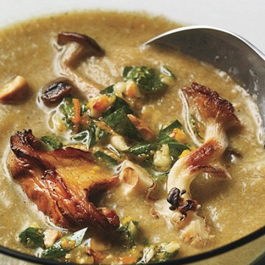 Рецепт Грибной суп с соусом гремолата