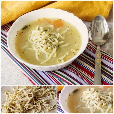 Рецепт Куриный суп с домашней лапшой