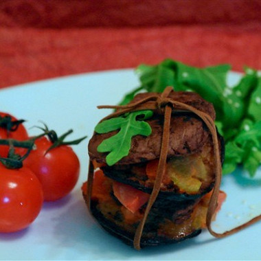 Рецепт Пикката из телятины с прошутто и обжаренными овощами