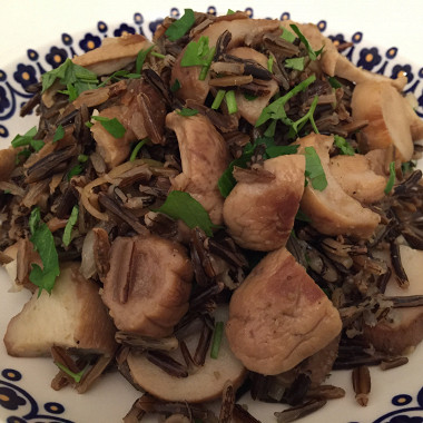 Рецепт Диетическое ризотто из дикого риса с белыми грибами