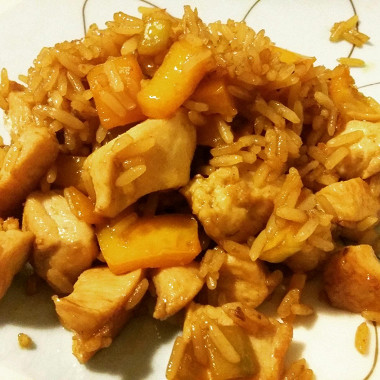 Рецепт Тяхан тори (Жареный рис с курицей)