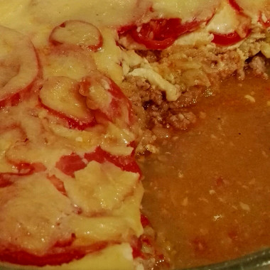 Рецепт Запеканка из кабачков с фаршем и помидорами