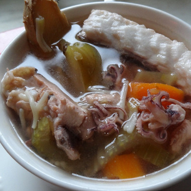 Рецепт Согревающий тайский куринно-рыбный суп