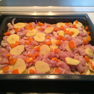 Рецепт Картофельная запеканка с мясом и сладким луком
