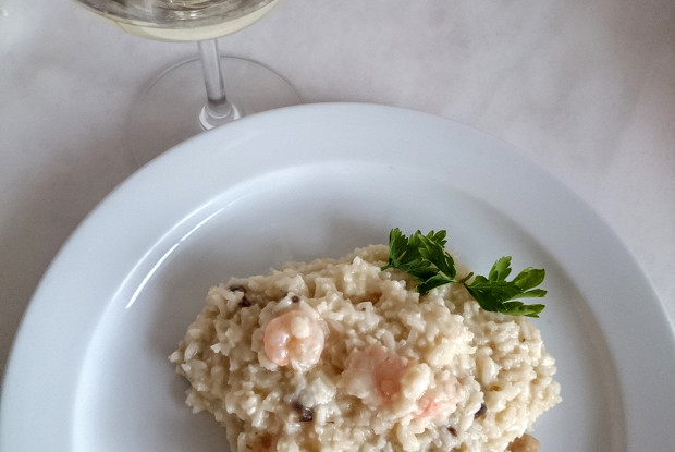 Ризотто с креветками и грибами