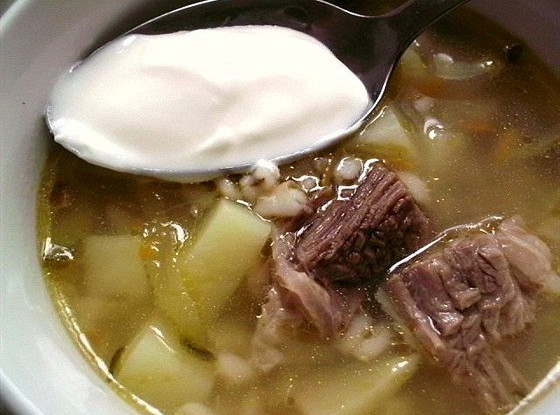 Рассольник с говядиной