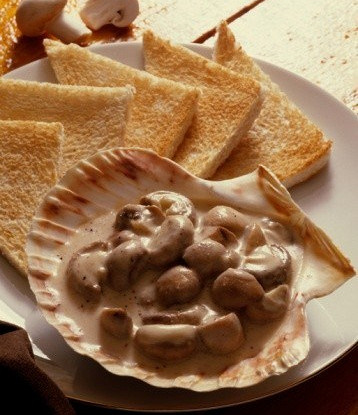 Тосты с грибами и сливочно-чесночным соусом