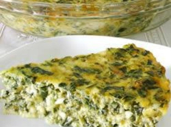 Творожная запеканка с сыром и зеленью