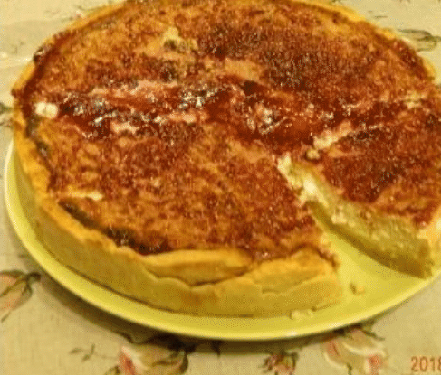 Пирог с творогом и грушей